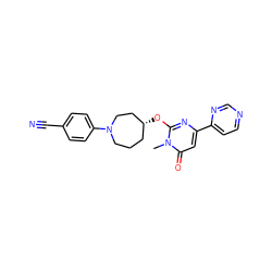 Cn1c(O[C@@H]2CCCN(c3ccc(C#N)cc3)CC2)nc(-c2ccncn2)cc1=O ZINC000205413990