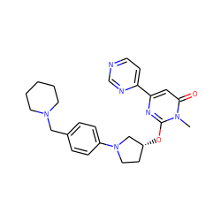 Cn1c(O[C@@H]2CCN(c3ccc(CN4CCCCC4)cc3)C2)nc(-c2ccncn2)cc1=O ZINC000198763577