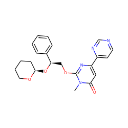 Cn1c(OC[C@@H](O[C@@H]2CCCCO2)c2ccccc2)nc(-c2ccncn2)cc1=O ZINC000146499520