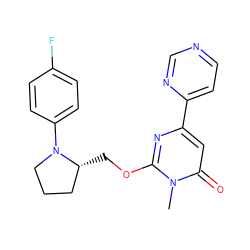 Cn1c(OC[C@@H]2CCCN2c2ccc(F)cc2)nc(-c2ccncn2)cc1=O ZINC000146511464