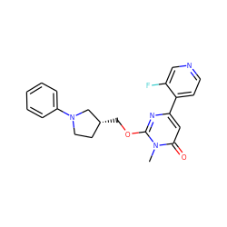 Cn1c(OC[C@@H]2CCN(c3ccccc3)C2)nc(-c2ccncc2F)cc1=O ZINC000146505221