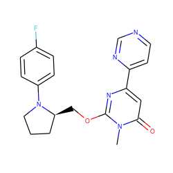 Cn1c(OC[C@H]2CCCN2c2ccc(F)cc2)nc(-c2ccncn2)cc1=O ZINC000146530932