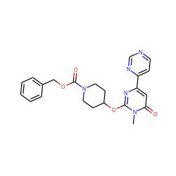 Cn1c(OC2CCN(C(=O)OCc3ccccc3)CC2)nc(-c2ccncn2)cc1=O ZINC000146537376