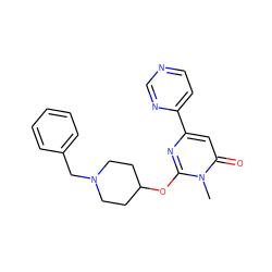 Cn1c(OC2CCN(Cc3ccccc3)CC2)nc(-c2ccncn2)cc1=O ZINC000146531160