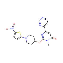 Cn1c(OC2CCN(c3ccc([N+](=O)[O-])s3)CC2)nc(-c2ccncn2)cc1=O ZINC000146515748