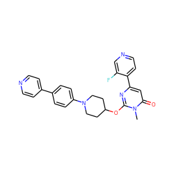 Cn1c(OC2CCN(c3ccc(-c4ccncc4)cc3)CC2)nc(-c2ccncc2F)cc1=O ZINC000146498638