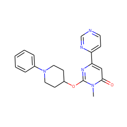 Cn1c(OC2CCN(c3ccccc3)CC2)nc(-c2ccncn2)cc1=O ZINC000146511278