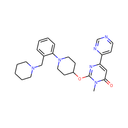 Cn1c(OC2CCN(c3ccccc3CN3CCCCC3)CC2)nc(-c2ccncn2)cc1=O ZINC000146502014