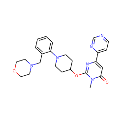 Cn1c(OC2CCN(c3ccccc3CN3CCOCC3)CC2)nc(-c2ccncn2)cc1=O ZINC000146533267