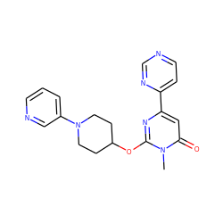 Cn1c(OC2CCN(c3cccnc3)CC2)nc(-c2ccncn2)cc1=O ZINC000146542451