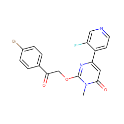 Cn1c(OCC(=O)c2ccc(Br)cc2)nc(-c2ccncc2F)cc1=O ZINC000146534876