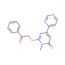 Cn1c(OCC(=O)c2ccccc2)nc(-c2ccncn2)cc1=O ZINC000205415138