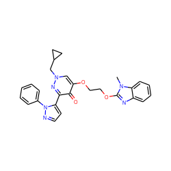 Cn1c(OCCOc2cn(CC3CC3)nc(-c3ccnn3-c3ccccc3)c2=O)nc2ccccc21 ZINC000223387982