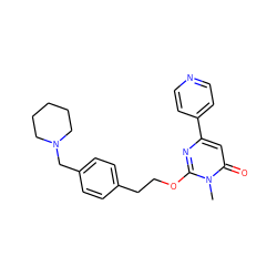 Cn1c(OCCc2ccc(CN3CCCCC3)cc2)nc(-c2ccncc2)cc1=O ZINC000149419979