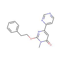 Cn1c(OCCc2ccccc2)nc(-c2ccncn2)cc1=O ZINC000146533499