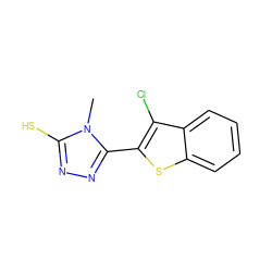 Cn1c(S)nnc1-c1sc2ccccc2c1Cl ZINC000002479913