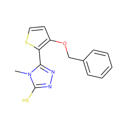 Cn1c(S)nnc1-c1sccc1OCc1ccccc1 ZINC000005753514