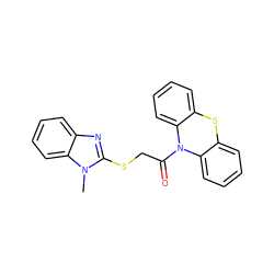 Cn1c(SCC(=O)N2c3ccccc3Sc3ccccc32)nc2ccccc21 ZINC000000870325