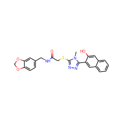 Cn1c(SCC(=O)NCc2ccc3c(c2)OCO3)nnc1-c1cc2ccccc2cc1O ZINC000018159370