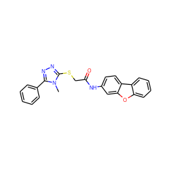 Cn1c(SCC(=O)Nc2ccc3c(c2)oc2ccccc23)nnc1-c1ccccc1 ZINC000002836650