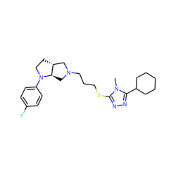 Cn1c(SCCCN2C[C@@H]3[C@H](CCN3c3ccc(F)cc3)C2)nnc1C1CCCCC1 ZINC000653730888