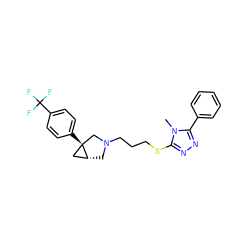 Cn1c(SCCCN2C[C@@H]3C[C@]3(c3ccc(C(F)(F)F)cc3)C2)nnc1-c1ccccc1 ZINC000049046382