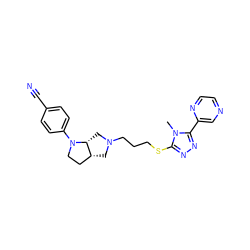 Cn1c(SCCCN2C[C@@H]3CCN(c4ccc(C#N)cc4)[C@@H]3C2)nnc1-c1cnccn1 ZINC000653725070