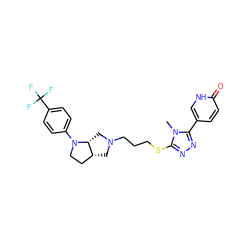 Cn1c(SCCCN2C[C@@H]3CCN(c4ccc(C(F)(F)F)cc4)[C@@H]3C2)nnc1-c1ccc(=O)[nH]c1 ZINC000653725066