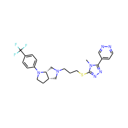 Cn1c(SCCCN2C[C@@H]3CCN(c4ccc(C(F)(F)F)cc4)[C@@H]3C2)nnc1-c1ccnnc1 ZINC000653730535