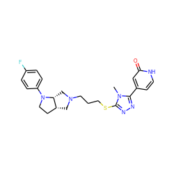 Cn1c(SCCCN2C[C@@H]3CCN(c4ccc(F)cc4)[C@@H]3C2)nnc1-c1cc[nH]c(=O)c1 ZINC000653725016