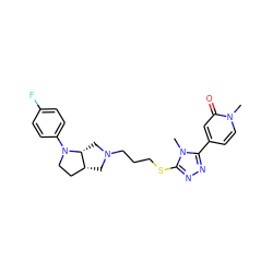 Cn1c(SCCCN2C[C@@H]3CCN(c4ccc(F)cc4)[C@@H]3C2)nnc1-c1ccn(C)c(=O)c1 ZINC000653725061