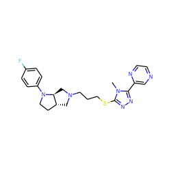 Cn1c(SCCCN2C[C@@H]3CCN(c4ccc(F)cc4)[C@H]3C2)nnc1-c1cnccn1 ZINC000653728089