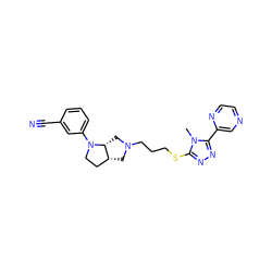 Cn1c(SCCCN2C[C@@H]3CCN(c4cccc(C#N)c4)[C@@H]3C2)nnc1-c1cnccn1 ZINC000653725003