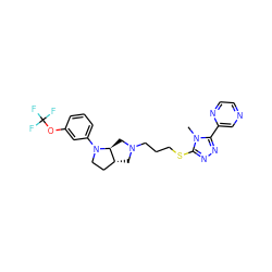 Cn1c(SCCCN2C[C@@H]3CCN(c4cccc(OC(F)(F)F)c4)[C@H]3C2)nnc1-c1cnccn1 ZINC000653723258