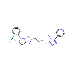 Cn1c(SCCCN2C[C@@H]3CCN(c4ccccc4C(F)(F)F)[C@@H]3C2)nnc1-c1ccncc1 ZINC000653730547