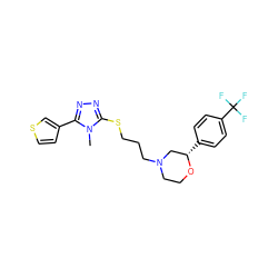 Cn1c(SCCCN2CCO[C@@H](c3ccc(C(F)(F)F)cc3)C2)nnc1-c1ccsc1 ZINC000653802158