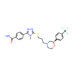 Cn1c(SCCCN2CCO[C@H](c3ccc(C(F)(F)F)cc3)C2)nnc1-c1ccc(C(N)=O)cc1 ZINC000653795678