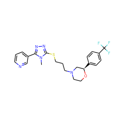 Cn1c(SCCCN2CCO[C@H](c3ccc(C(F)(F)F)cc3)C2)nnc1-c1cccnc1 ZINC000653795845