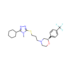 Cn1c(SCCCN2CCO[C@H](c3ccc(C(F)(F)F)cc3)C2)nnc1C1CCCCC1 ZINC000653795836