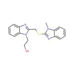 Cn1c(SCc2nc3ccccc3n2CCO)nc2ccccc21 ZINC000000184771