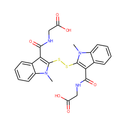 Cn1c(SSc2c(C(=O)NCC(=O)O)c3ccccc3n2C)c(C(=O)NCC(=O)O)c2ccccc21 ZINC000027726330