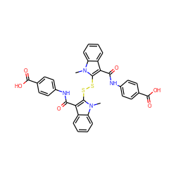 Cn1c(SSc2c(C(=O)Nc3ccc(C(=O)O)cc3)c3ccccc3n2C)c(C(=O)Nc2ccc(C(=O)O)cc2)c2ccccc21 ZINC000027732479