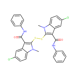 Cn1c(SSc2c(C(=O)Nc3ccccc3)c3cc(Cl)ccc3n2C)c(C(=O)Nc2ccccc2)c2cc(Cl)ccc21 ZINC000026161504