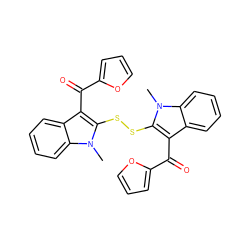 Cn1c(SSc2c(C(=O)c3ccco3)c3ccccc3n2C)c(C(=O)c2ccco2)c2ccccc21 ZINC000013740086