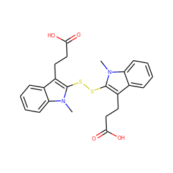 Cn1c(SSc2c(CCC(=O)O)c3ccccc3n2C)c(CCC(=O)O)c2ccccc21 ZINC000013832598