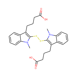 Cn1c(SSc2c(CCCC(=O)O)c3ccccc3n2C)c(CCCC(=O)O)c2ccccc21 ZINC000013832603