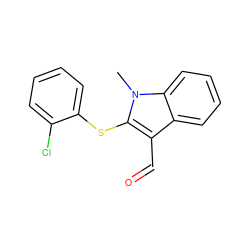 Cn1c(Sc2ccccc2Cl)c(C=O)c2ccccc21 ZINC000000168710