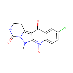 Cn1c2[n+]([O-])c3ccc(Cl)cc3c(=O)c-2c2n1C(=O)NCC2 ZINC000014959953