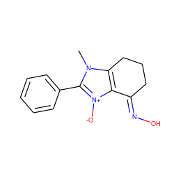 Cn1c2c([n+]([O-])c1-c1ccccc1)/C(=N/O)CCC2 ZINC000013111314