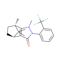 Cn1c2c(c(=O)n1-c1ccccc1C(F)(F)F)[C@H]1CC[C@]2(C)C1(C)C ZINC000142431365